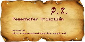 Pesenhofer Krisztián névjegykártya